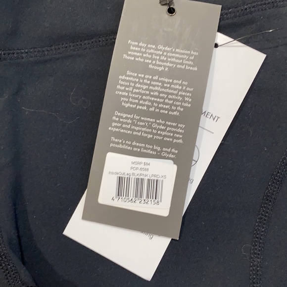 NWT Glyder Black Inside Out Leopard Print Leggings XS - Picture 7 of 8